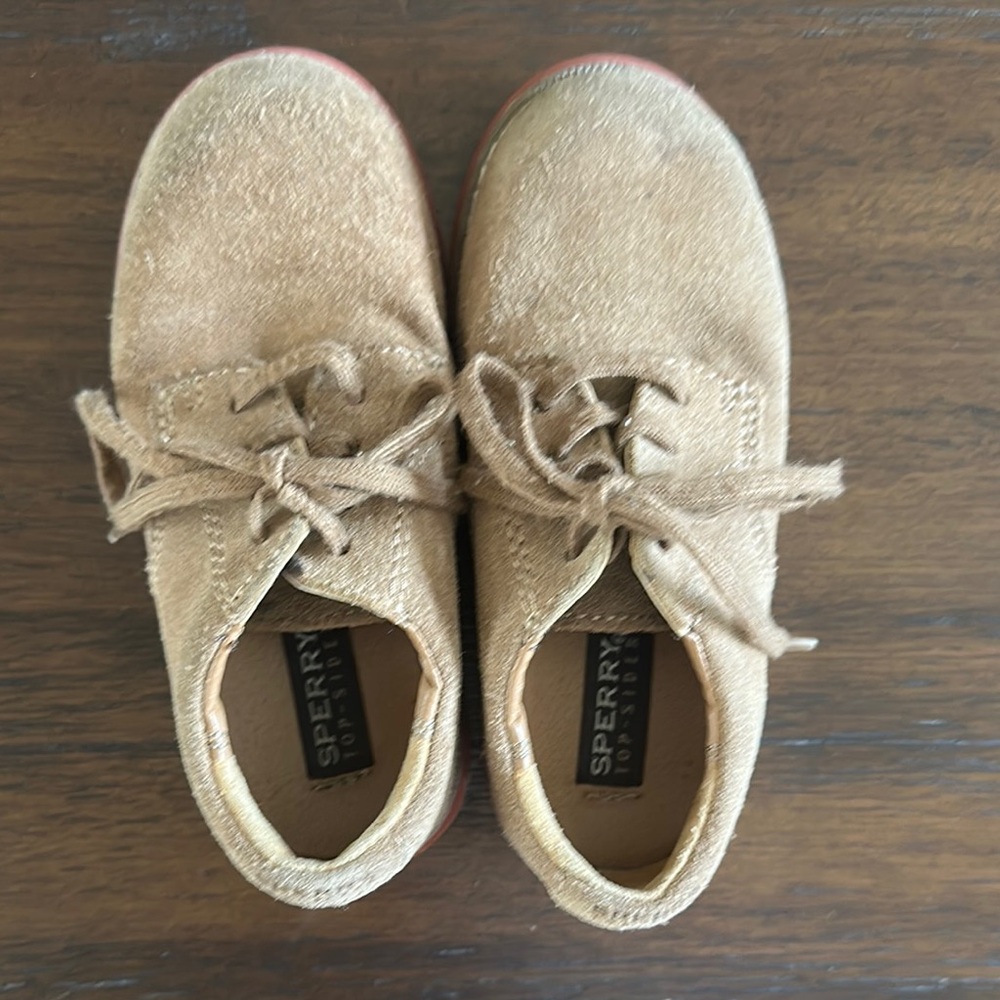 Toddler size 9 Sperry Tan Suede Shoes